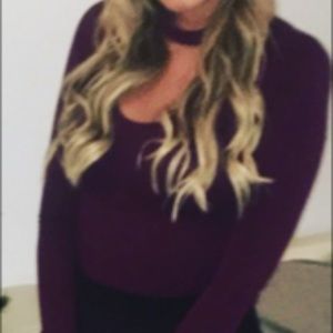 Express Choker Neck Long Sleeve Top